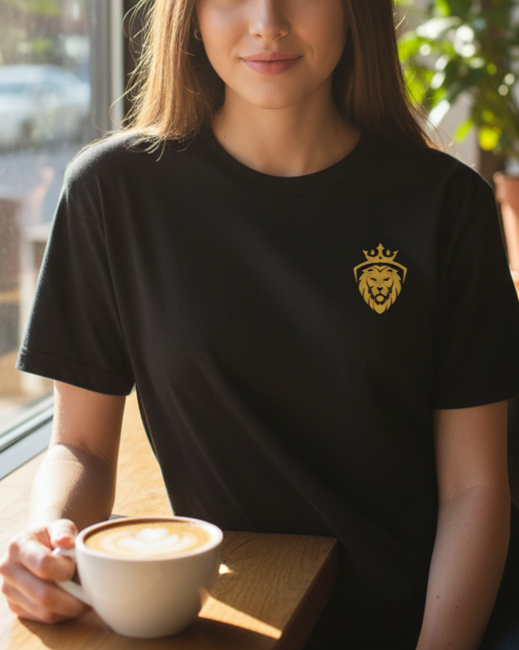 "Signature Lion" Premium Comfort Color Tee | Black