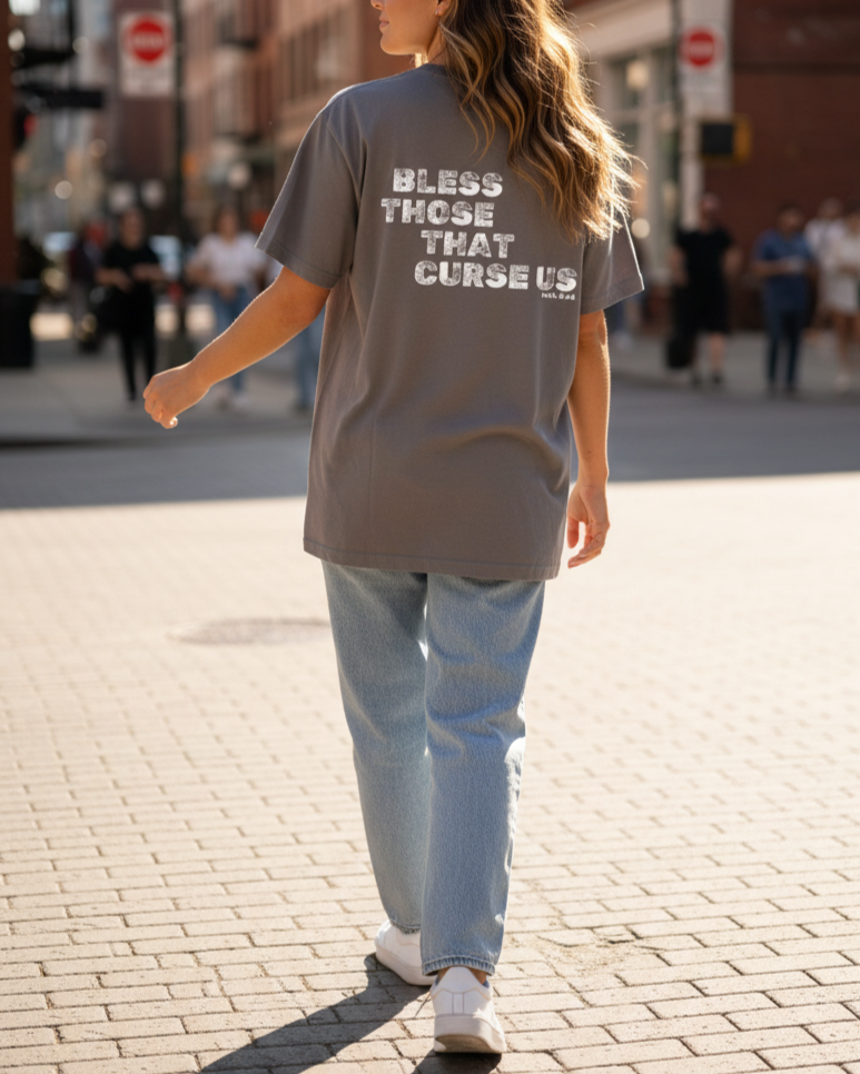 "Bless Those That Curse Us" Premium Comfort Color Tee | Pepper