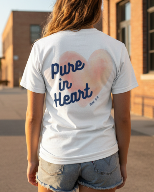 "Pure In Heart" Premium Comfort Color Tee | White