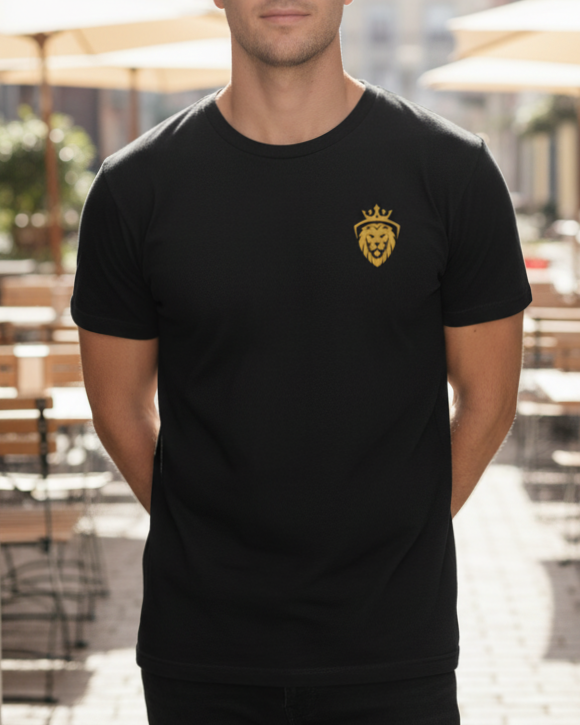 "Signature Lion" Premium Comfort Color Tee | Black