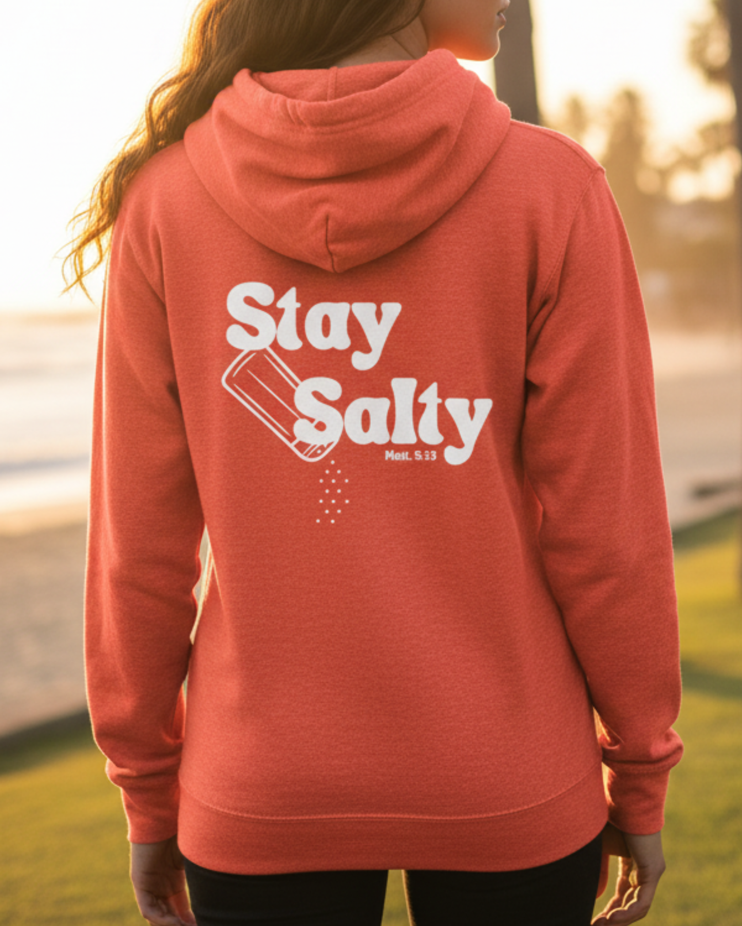 "Stay Salty" Hoodie | Coral